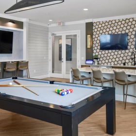 room with a pool table